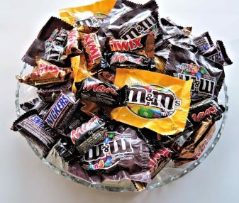 comida basura, chocolatinas