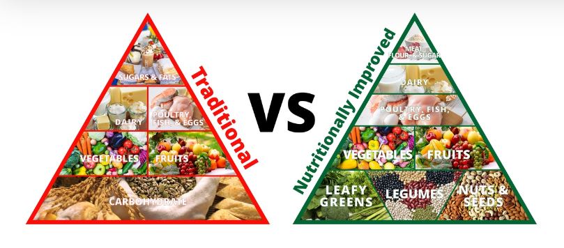 Pir�mide nutricional antigua vs moderna